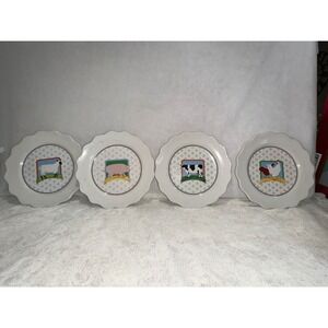 VINTGAE Vandor Country Collection Pelzman Designs Farm Animals Plates Set of 4
